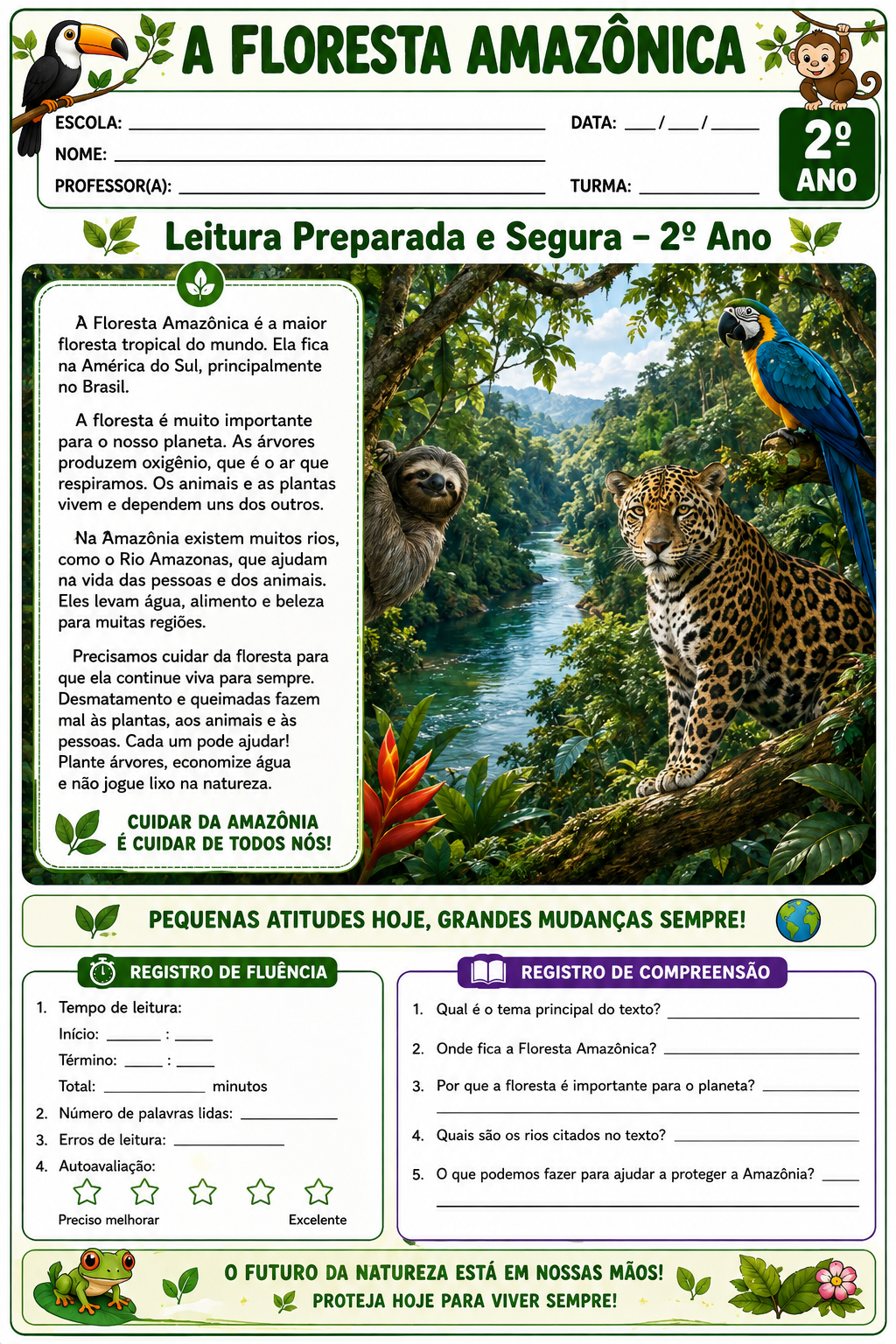 Exemplo de atividade de leitura do Kit Fluência Leitora Pronta