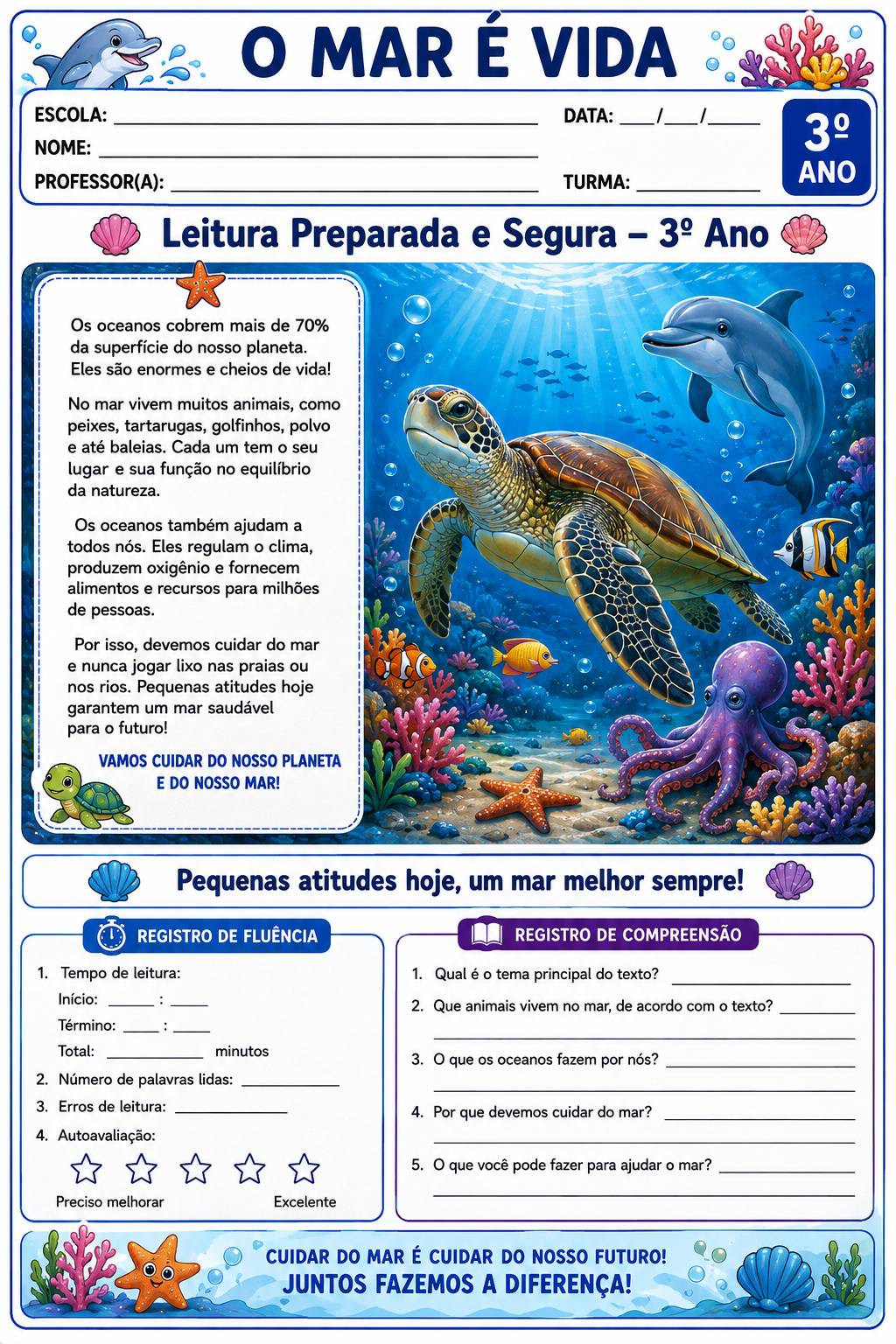 Exemplo de atividade de leitura do Kit Fluência Leitora Pronta