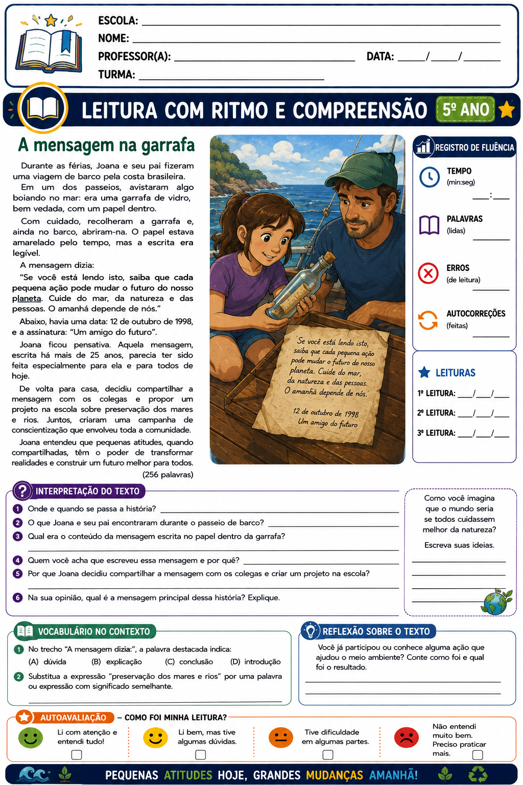 Exemplo de atividade de leitura do Kit Fluência Leitora Pronta