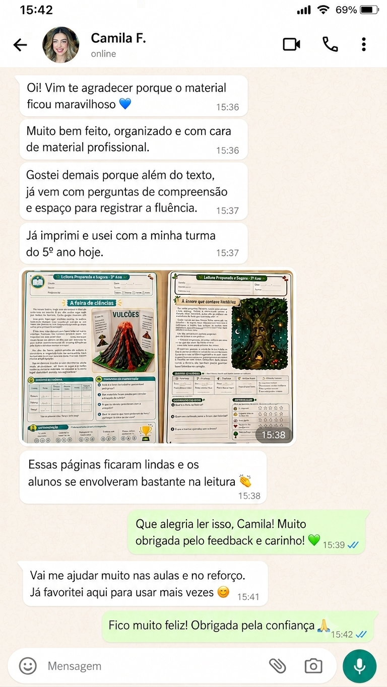 Depoimento de professora sobre o Kit Fluência Leitora Pronta