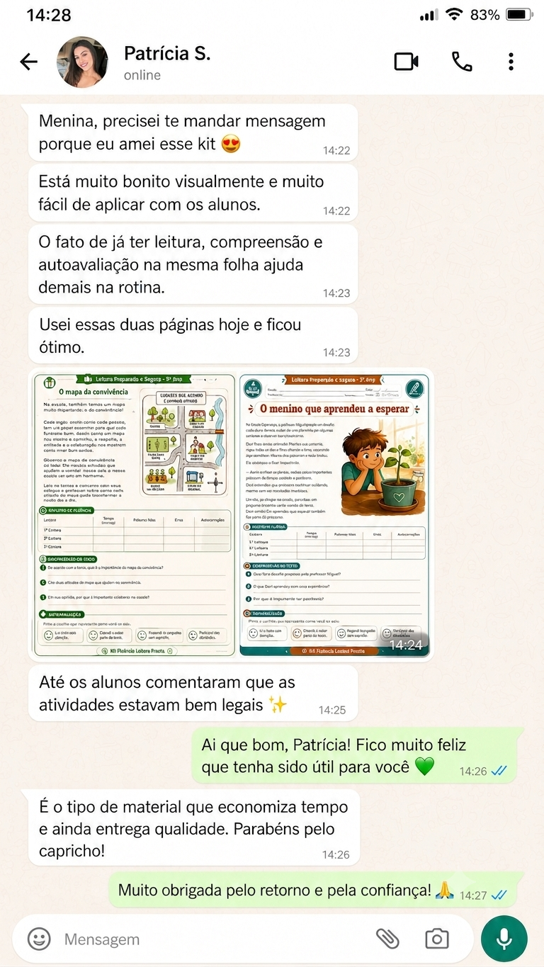 Depoimento de professora sobre o Kit Fluência Leitora Pronta